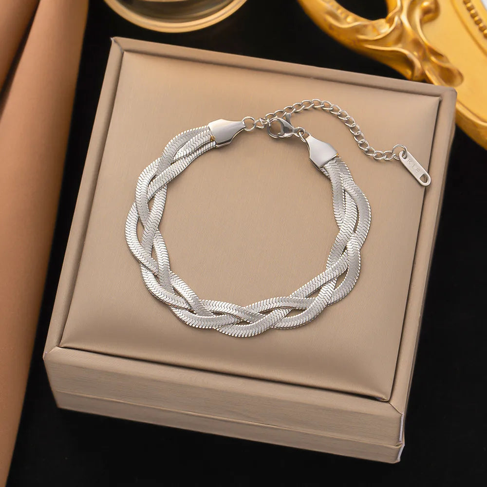 Frenchi Three Strand Bracelet - Silver