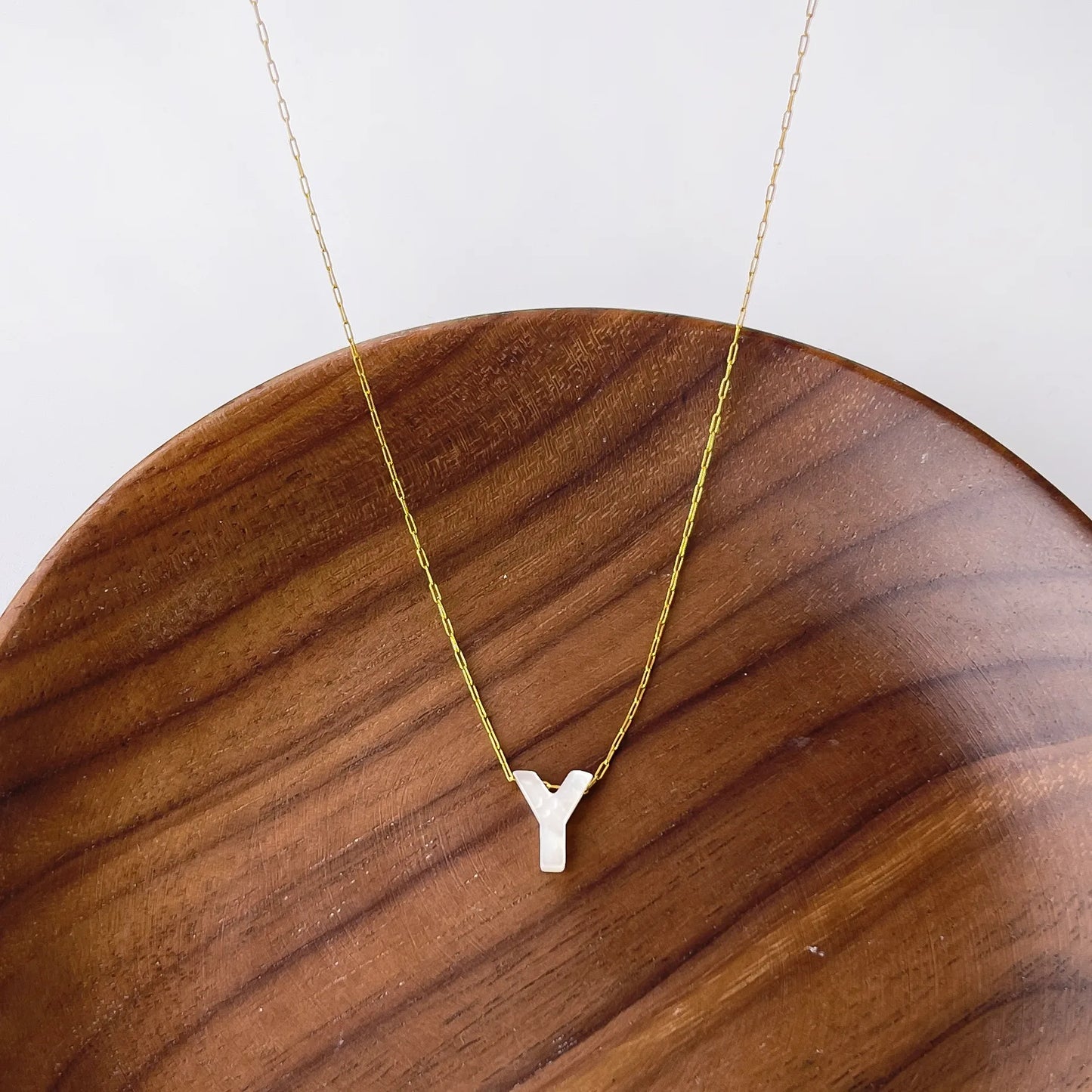 Letter Shell Pendant Necklace