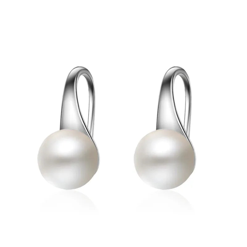Geometric Drop Pearl Earrings