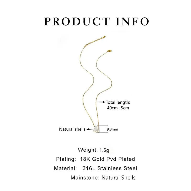 A Letter Shell Pendant Necklace