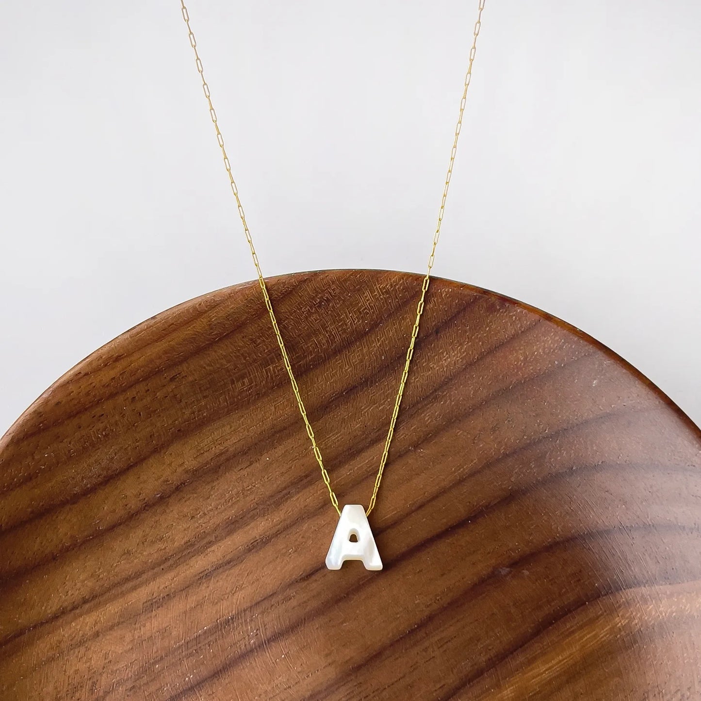Letter Shell Pendant Necklace