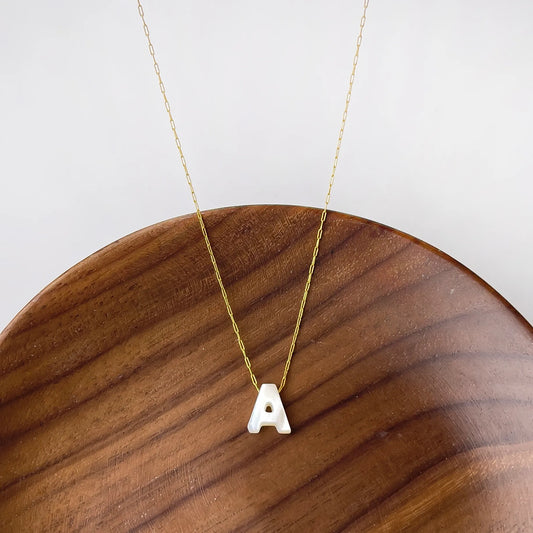 Letter Shell Pendant Necklace