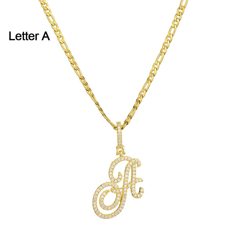 A Initial Letter Necklace - 18K Gold Plated